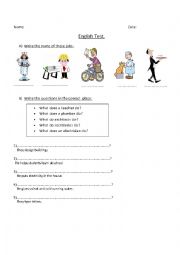 English Worksheet: jobs and professions