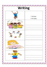 English Worksheet: I can - I cant