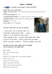English Worksheet: Jamies school day