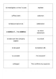 English Worksheet: Vocabulary Cards CRIME