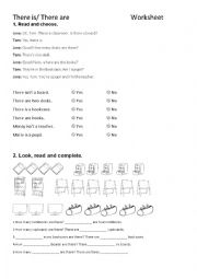English Worksheet: School- there is/there are