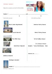 English Worksheet: My top 5 things in Washington DC