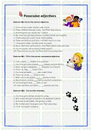 English Worksheet: Possessive adjectives