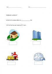 English Worksheet: Home