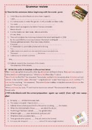 English Worksheet: Grammar review