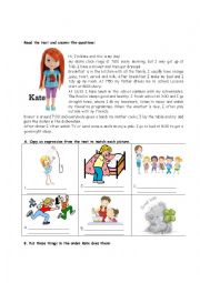 English Worksheet: daily routine