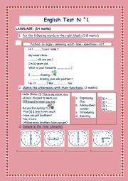 English Worksheet: English Test N1