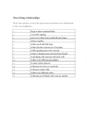 English Worksheet: Idioms to describe good and bad relationships