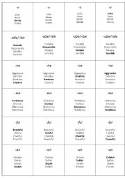 English Worksheet: Happy families adjective formation