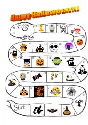 English Worksheet: Halloween board game