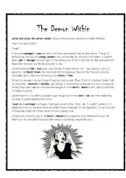 English Worksheet: CREEPY PASTA LISTENING FOR HALLOWEEN