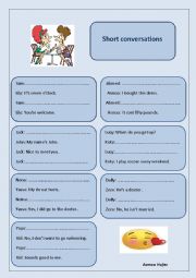 English Worksheet: Short conversations