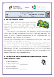 English Worksheet: test - Summer Camps