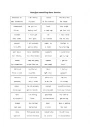English Worksheet: Have something done -dominoes