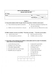 English Worksheet: 11th grade - grammar test