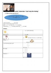 English Worksheet: Cant stop the feeling by Justin Timberlake