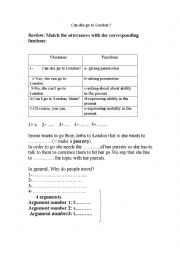 English Worksheet: can she go to london
