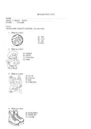 English Worksheet: toy test