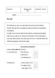 English Worksheet: ENGLISH TEST  N 3 