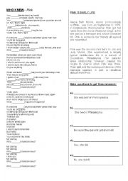 English Worksheet: WHO KNEW - Pink