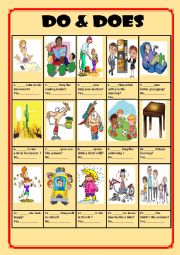 English Worksheet: Do & Does