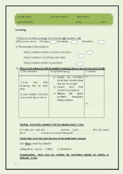 English Worksheet: mid term test no 1   2016 