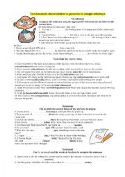 English Worksheet: Test (household chores/infinitive vs gerund/too vs enough) (with keys)