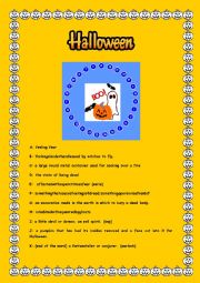 English Worksheet: Pass the word Halloween