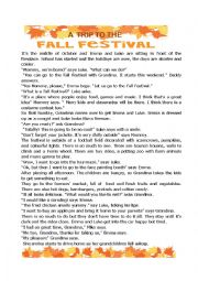 English Worksheet: Fall Festival with Grandma