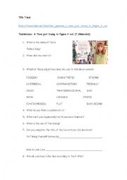 English Worksheet: Tavi Gavison TED TALK