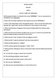 English Worksheet: Germila activity sheet