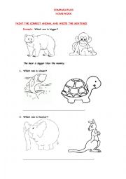 English Worksheet: COMPARATIVES FUN PAGE