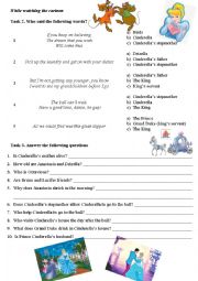 English Worksheet: Cinderella (disney cartoon) part 2