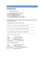 English Worksheet: Past Tense Exercises