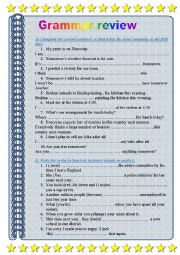 English Worksheet: Grammar review 2