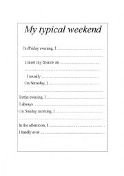 English Worksheet: My typical weekend