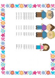 English Worksheet: Family members tracing words