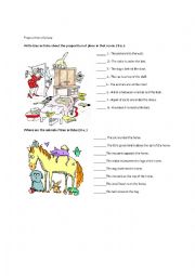 English Worksheet: Preposition of place