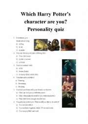 Which Harry Potters character are you? Personality quiz 16