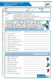 English Worksheet: Past Simple - Michelle Holidays