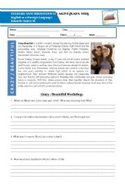 English Worksheet: Crazy/Beautiful (2001)