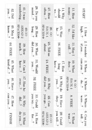 English Worksheet: Questions board game