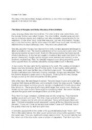 English Worksheet: The Story Of Heungbu and Nolbu