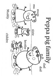 English Worksheet: Peppa pig family