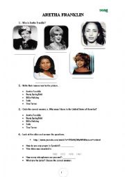 English Worksheet: ARETHA FRANKLIN I say a little prayer