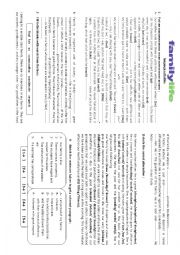 English Worksheet: FAMILY LIFE 