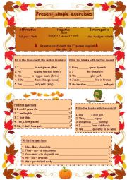 English Worksheet: present simple