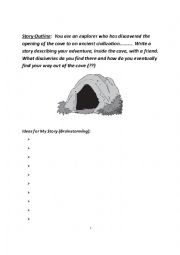 English Worksheet: Creative Writing Story - Visiting a Cave