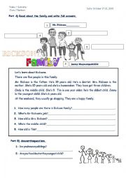 English Worksheet: Family 