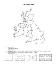 English Worksheet: The British Isles + flag 